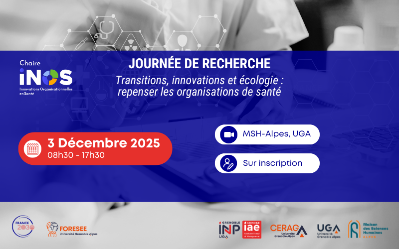Bandeau bleu foncé indiquant la Chaire Inos et le titre de la journée d'étude