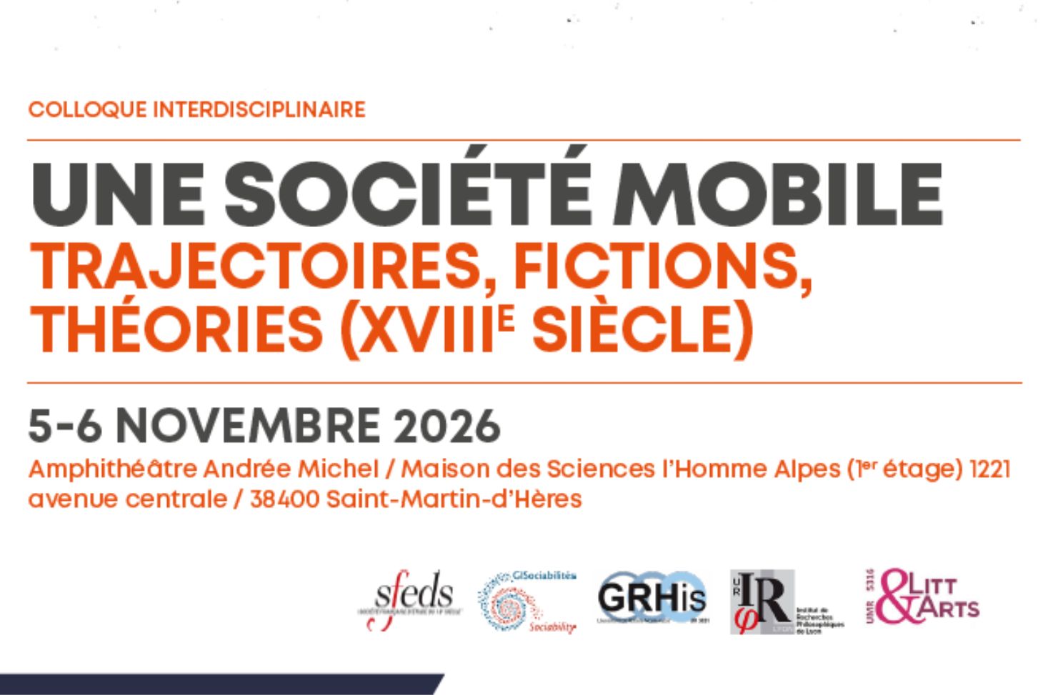 Visuel colloque Litt&Arts du 5 et 6 novembre 2026