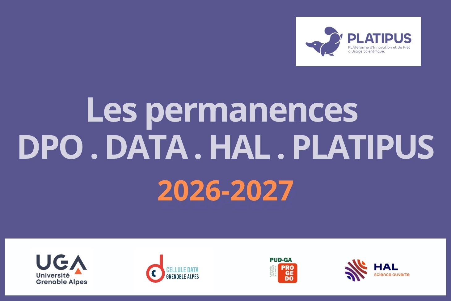 Visuel permanences DPO DATA HAL PLATIPUS 2026-2027