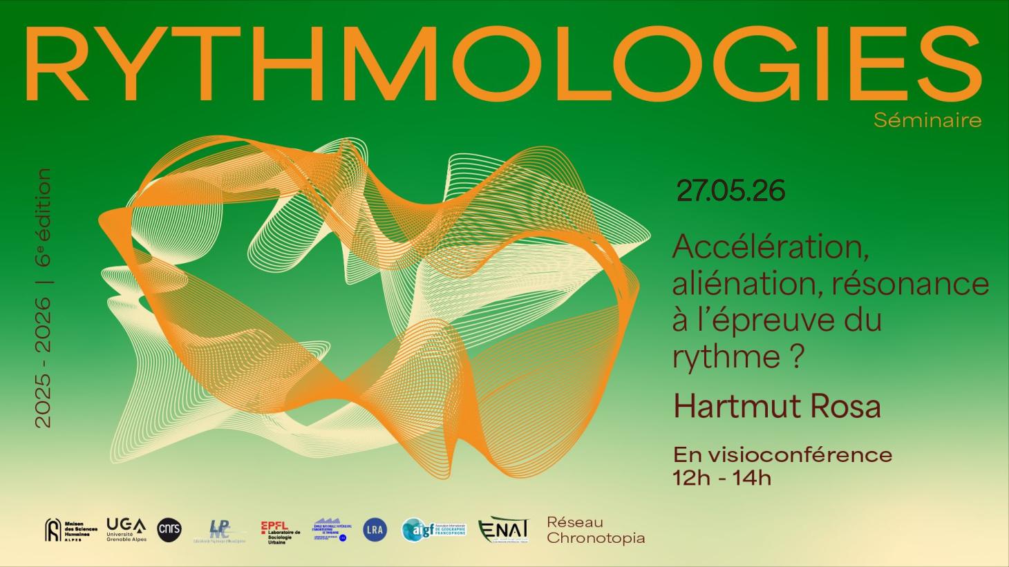 Conférence de Hartmut Rosa le 27 mai 2026 pour le séminaire Rythmologies