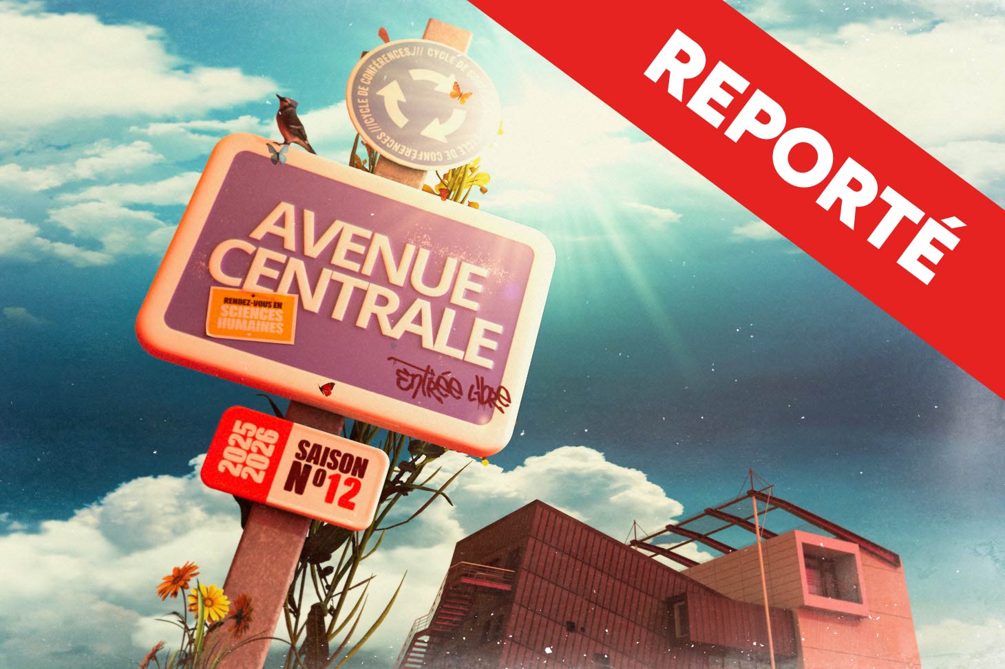 Visuel Avenue centrale avec bandeau rouge de Report